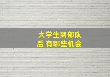 大学生到部队后 有哪些机会